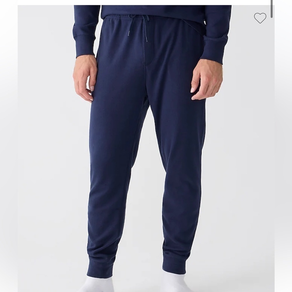 J crew Heritage brushed rib-knit jogger pant navy